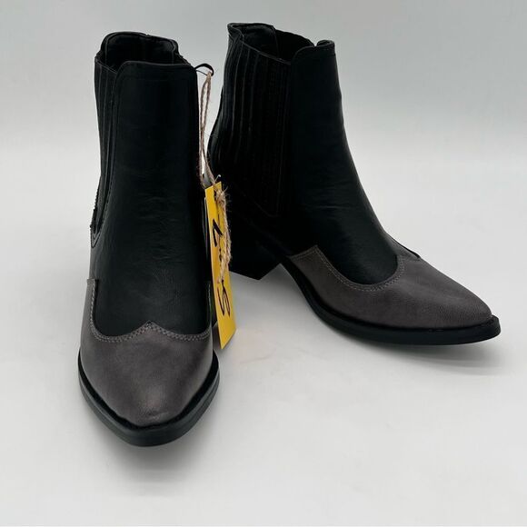 SEVEN7 | Tuxedo Tex Ankle Booties | Black Vegan Leather | Sizes 6 & 9 - Picture 8 of 15